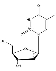1-(2-Deoxy-2-fluoro-ß-D-arabinofuranosyl)-5-methyluracil, [uracil-2-14C]-