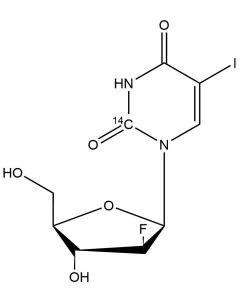 1-(2-Deoxy-2-fluoroarabinofuranosyl)-5-iodouracil, [uracil-2-14C]-