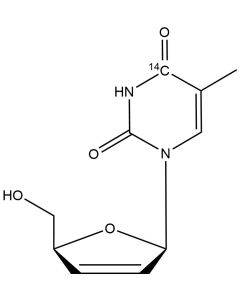 3'-Deoxy-2',3'-didehydrothymidine, [4-14C]-