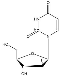 1-(2-Deoxy-2-fluoroarabinofuranosyl)-uracil, [uracil-2-14C]-