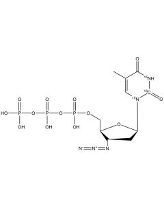 3'-Azido-3'-deoxythymidine 5'-triphosphate, [thymine-2-13C-1,3-15N,99 atom % 13C, 99 atom % 15N]-