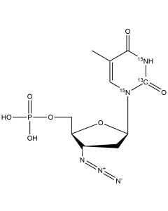 3'-Azido-3'-deoxythymidine 5'-monophosphate, [thymine-2-13C-13'-15N2]-